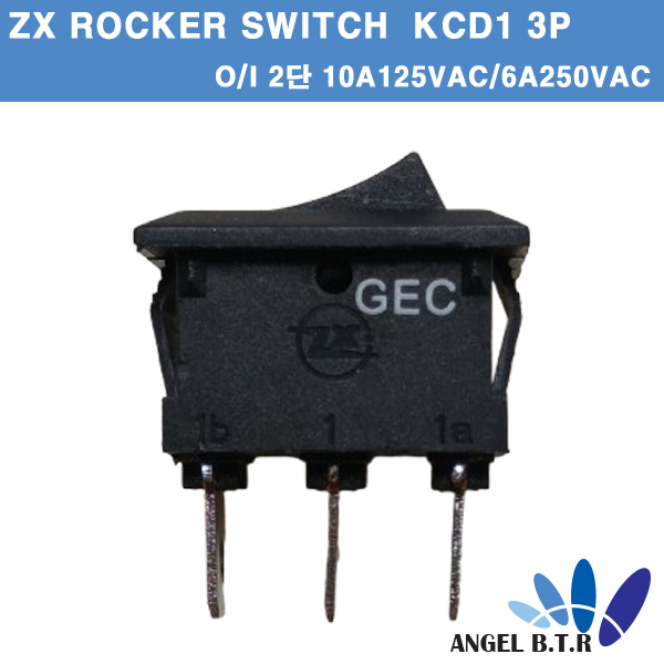 [로커스위치] ZX  KCD1 3P 3핀 2단 자동차 로커 스위치, 6A 250VAC /10A 125VAC/ MINI ON/OFF 2단 스위치/  KCD1(18개입)