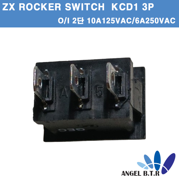[로커스위치] ZX  KCD1 3P 3핀 2단 자동차 로커 스위치, 6A 250VAC /10A 125VAC/ MINI ON/OFF 2단 스위치/  KCD1(18개입)